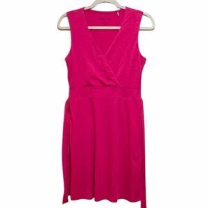 Toad & Co Tech Cue Wrap Mini Dress Sleeveless Tank Deep Rose Pink Size Small